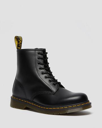 Botas con Cordones Dr Martens 1460 Smooth Cuero Mujer Negros | MX 569HAP